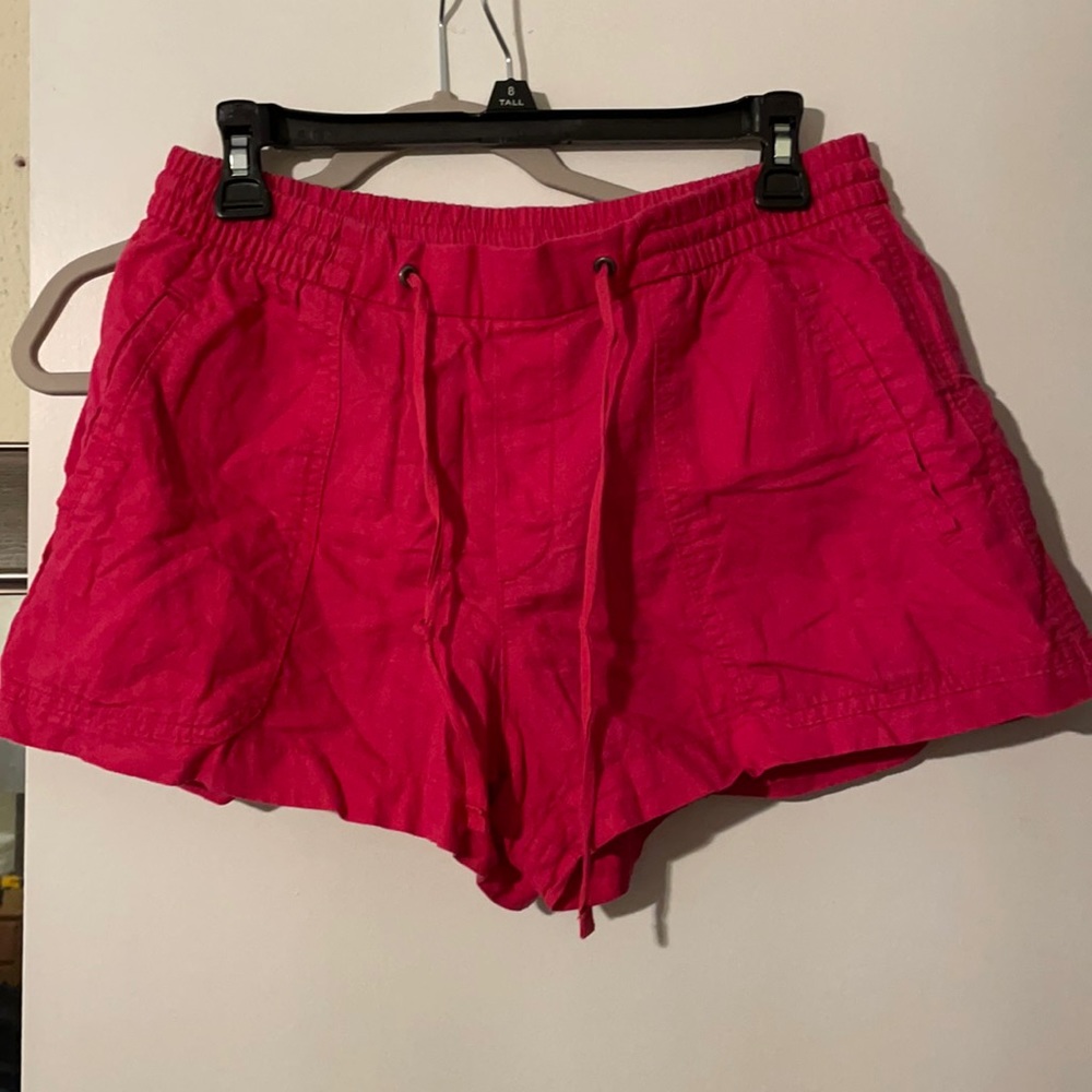Pink linen shorts